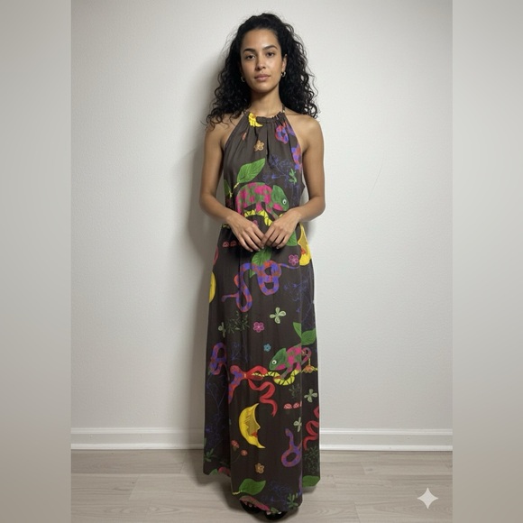 Mirto Dresses & Skirts - NEW MIRTO maxi sleeveless cotton dress colorful tropical sz large (44) designer
